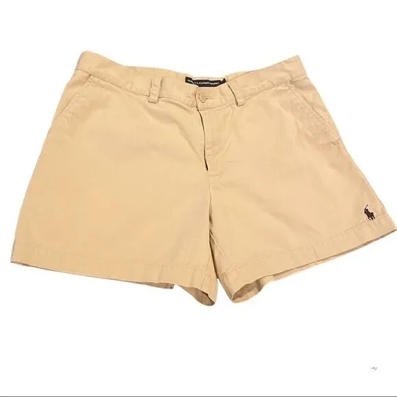 Ralph Lauren Sport Khaki Flat Front Shorts Size 8 - Picture 1 of 10